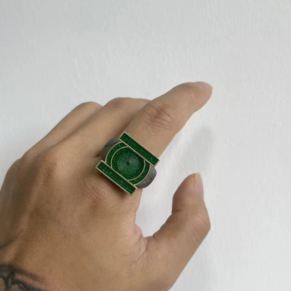 Auf Lager, heiß begehrt: John Stewart Green Lantern Ring, Cosplay-Metallring für Herren, Metall-Fingerschmuck, Dekorationszubehör, Sammlerstück – Detail 7