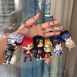 10cm NARUTO  Anime Figure Keychain Naruto Sasuke Kakashi Doll Bag Pendant Kawaii BORUTO Resin Toy Car Key Chain Decortaion Gifts