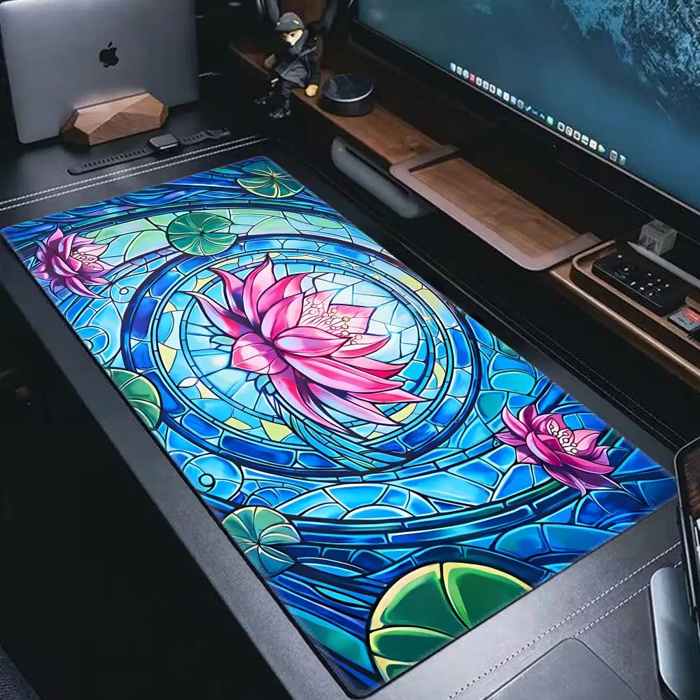 Large Size Mouse Pad Play Mats Original Handcrafted Art Anti-Slip Playmat with Rubber Base Bottom & Stitched Edge Card Mat
