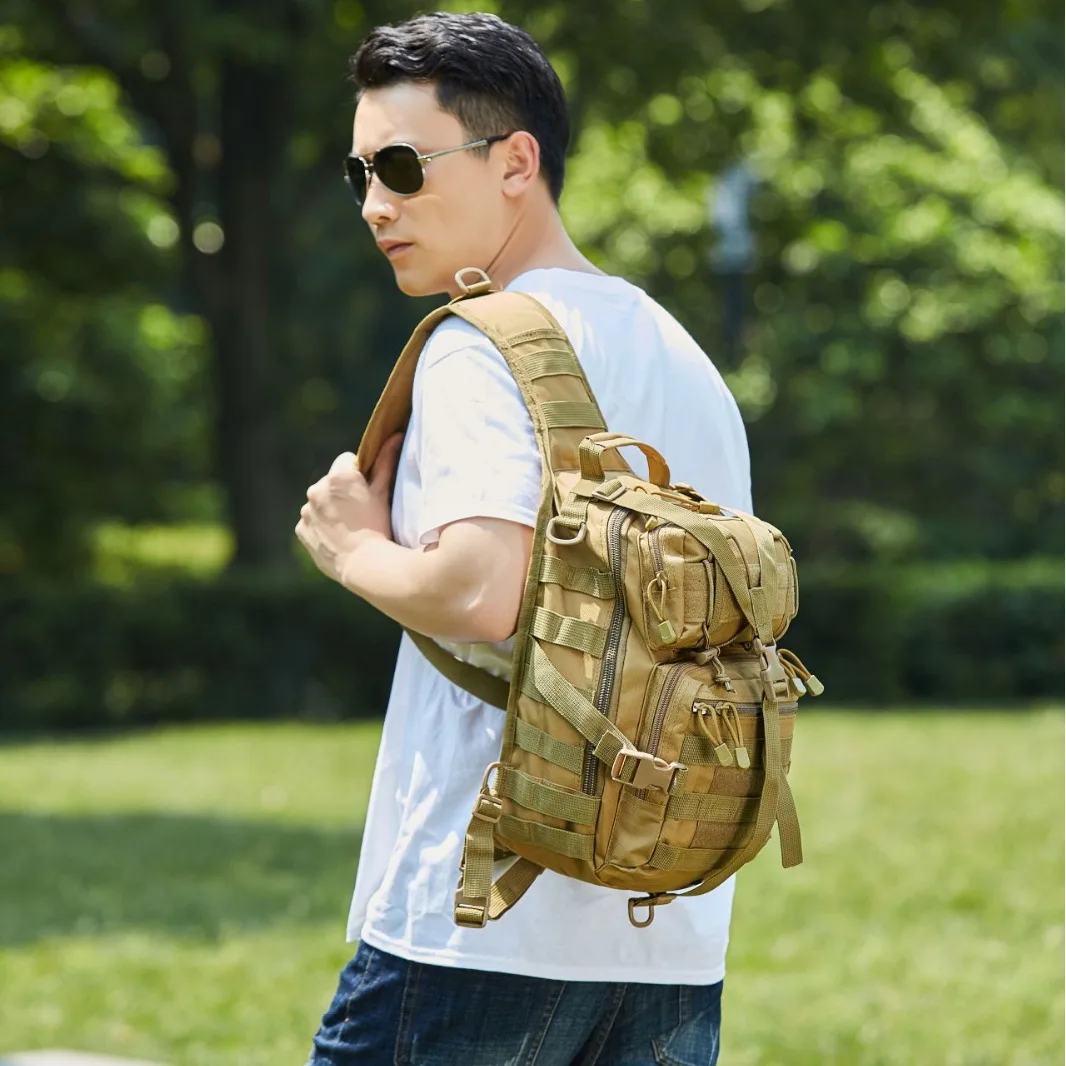 

Tactical waterproof and wear-resistant Oxford cloth men's shoulder bag camouflage cross-body camera bag large chest bag