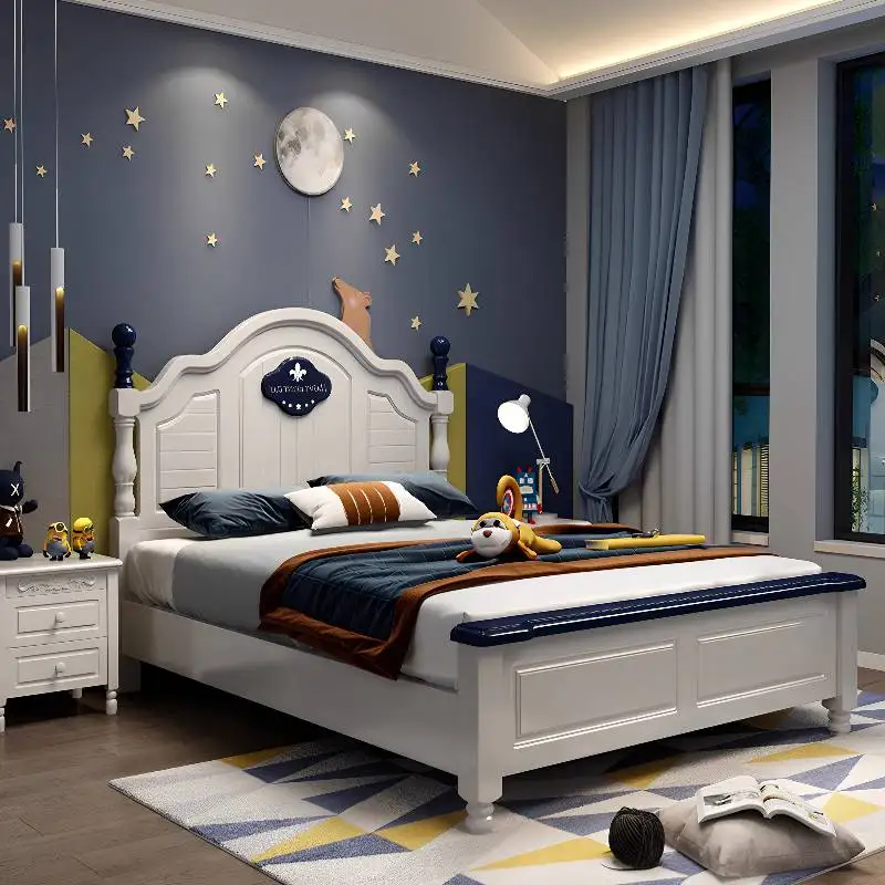 

Girls Decoration Kids Beds White Nordic Safety Modern Design Kids Beds Single Custom Wooden Lettino Per Bambini Furniture Home