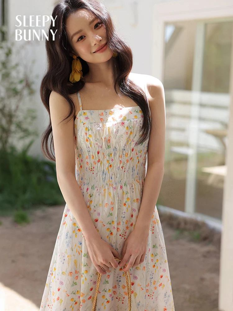 Vestido cami floral aquarela com cardigã combinando feminino verão conjunto de 2 peças sem mangas linha a vestido midi estilo francês