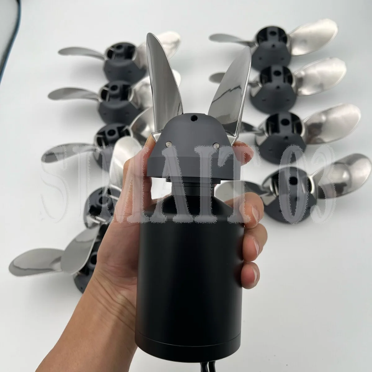 6374/6384 Folding Propeller Stainless Steel | 2-Blade Kayak Thrust Prop for Efoil/Outboard Motor | Foldable Prop