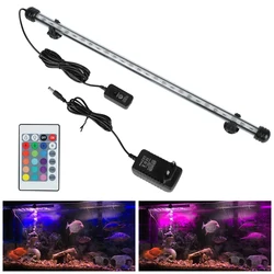 5050 RGB LED Waterproof 28cm 48cm Aquarium Submersible Lamp EU Plug Decorative Lighting Remote Control Fish Tank Light Bar