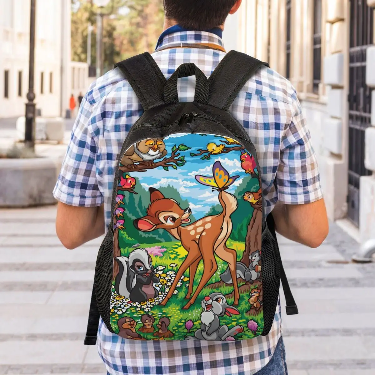 Custom Bambi Backpacks for Men Women Waterproof School College Classical Printing Animal Bag Printing Bookbag