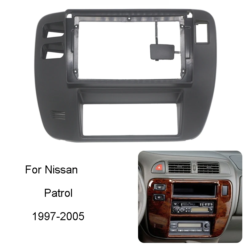 Androidカーラジオフレームセット,ステレオ,センターコンソール,マイク,リボン,ベゼル,nissan Patrol 1997-2005