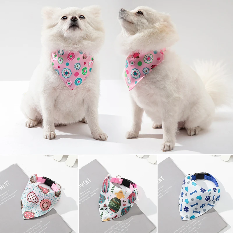 Adjustable Triangular Bandage For Pet Dog Washable Scarf Bandana Collar Bibs Cat Neck Decor Birthday Party Dress Up Neckerchief