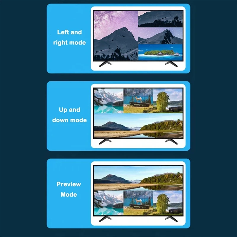 DT21 1080P 4K Quad Screen Multiviewer, 4 in 1 Seamless Switcher Multi Viewer with IR Control for Meeting Room, 4x1 Quad