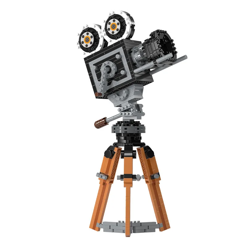 593PCS CineCamera Micro-Mini Block Movies Strip Tribute Film Camera Model Building Blocks Bricks Toys Gift