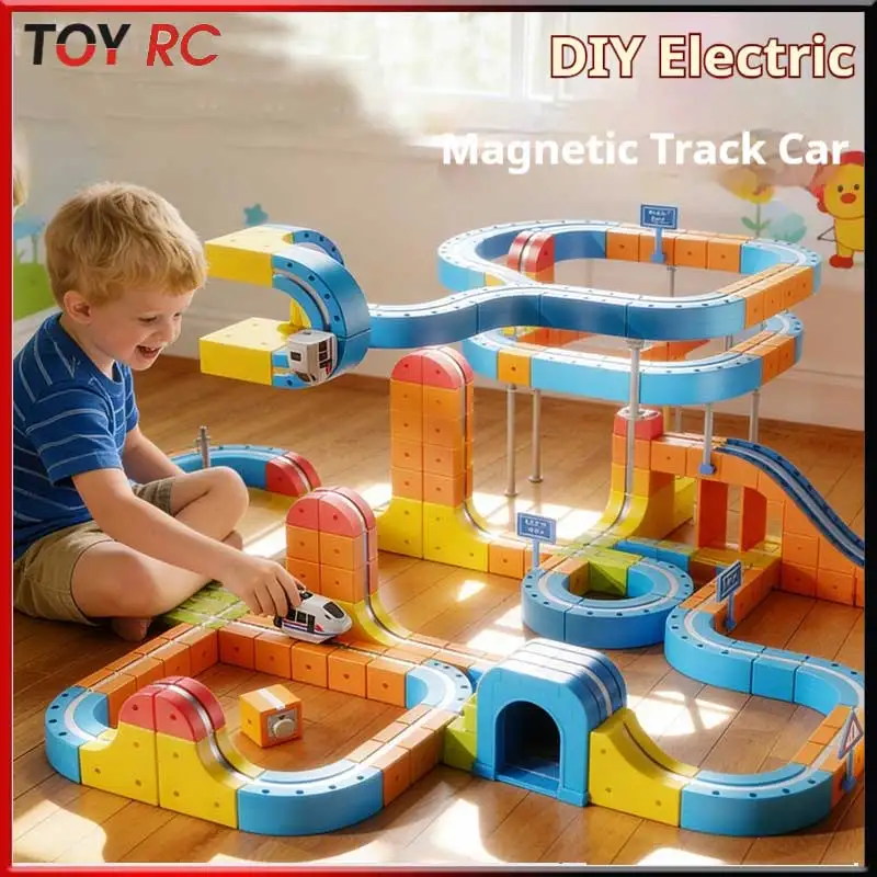 

Magnetic Electric Bullet High Speed Train Magnetic Track Diy Assembled Building Blocks Rechargeable Variable Stereo Shapes