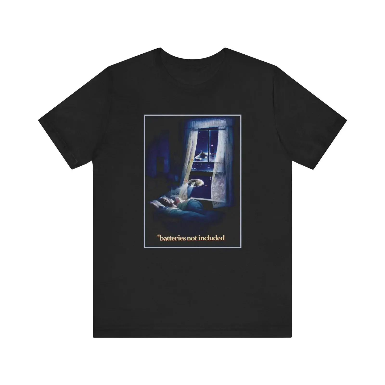 Batteries Not Included Movie T Shirt Black  vintage Washed designer clothes streetwear fashion Casual Comfortable Slightly
