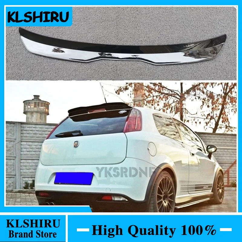 Ala posteriore Spoiler Per FIAT GRANDE PUNTO ABARTH 2007 2008 2009 2010 Nero Lucido ABS Plastica Tetto Ala Hatchback Spoiler Labbro