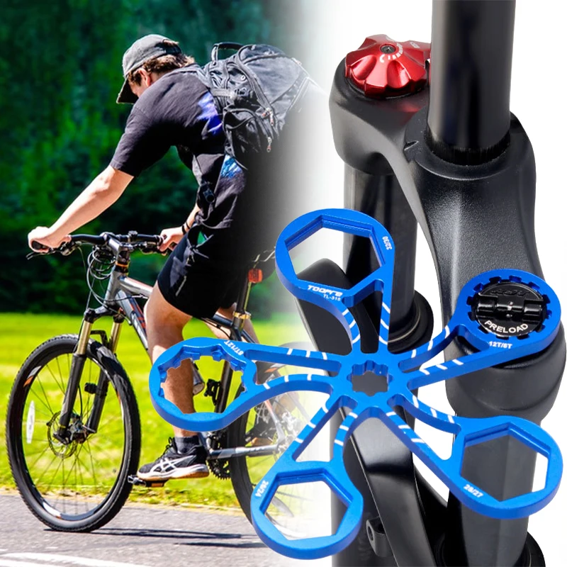 

MTB Bike Suspension Fork Cap Wrench Tool Air Forks Universal Fit for Mountain Bikes Portable Repair Kit Outdoor Cycling