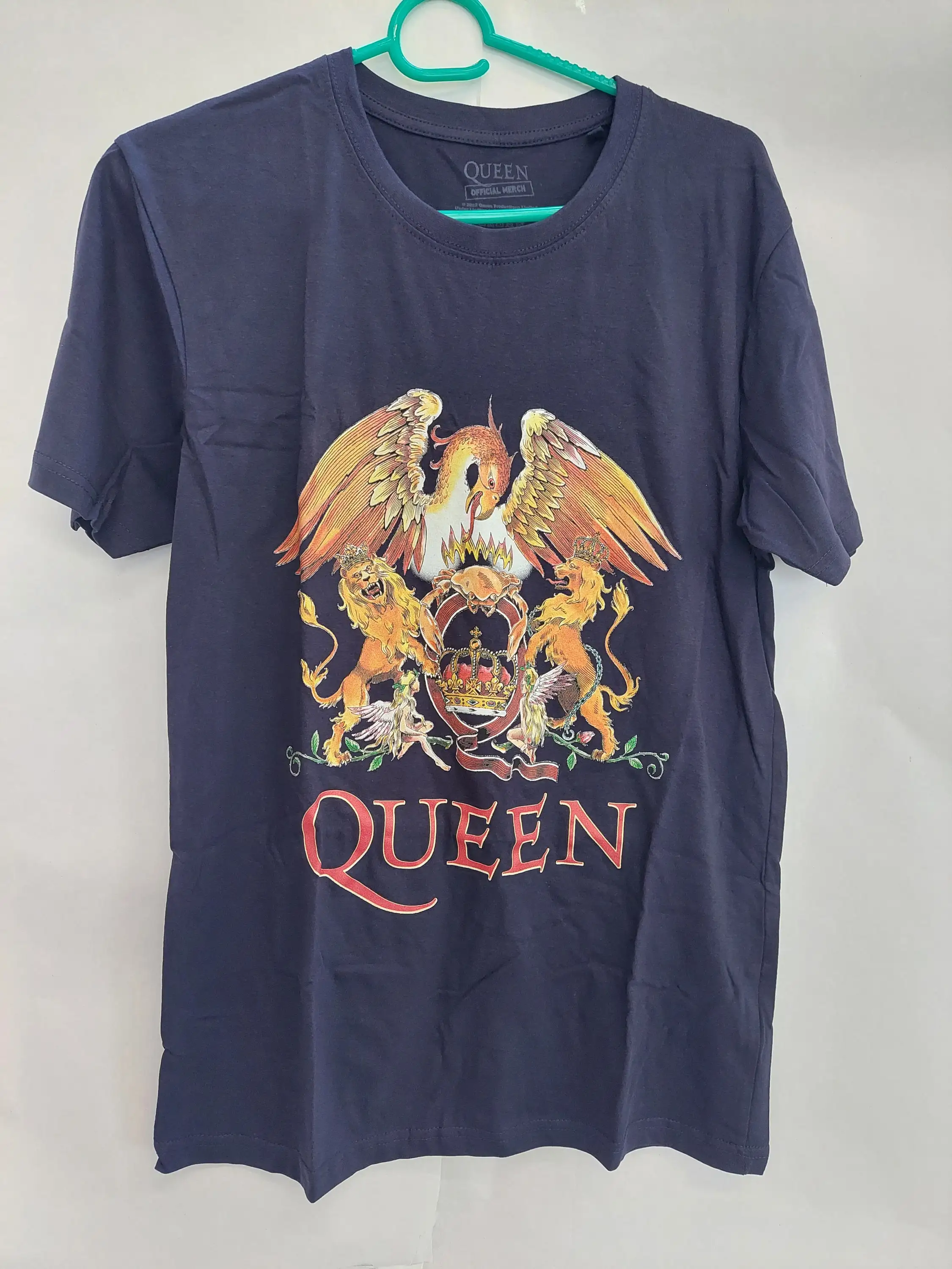 Blue Queen Crest Freddie Mercury Brian May OFFICIAL T Shirt Mens