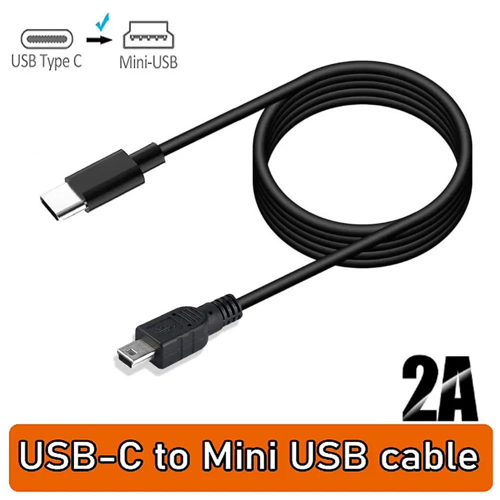 USB C to Mini USB Adapter Cable TYPE C to Mini-USB 5-pin OTG Charging Sync Data cable for GPS,Mp4/3,Camera,Dash Cam, C to Mini B