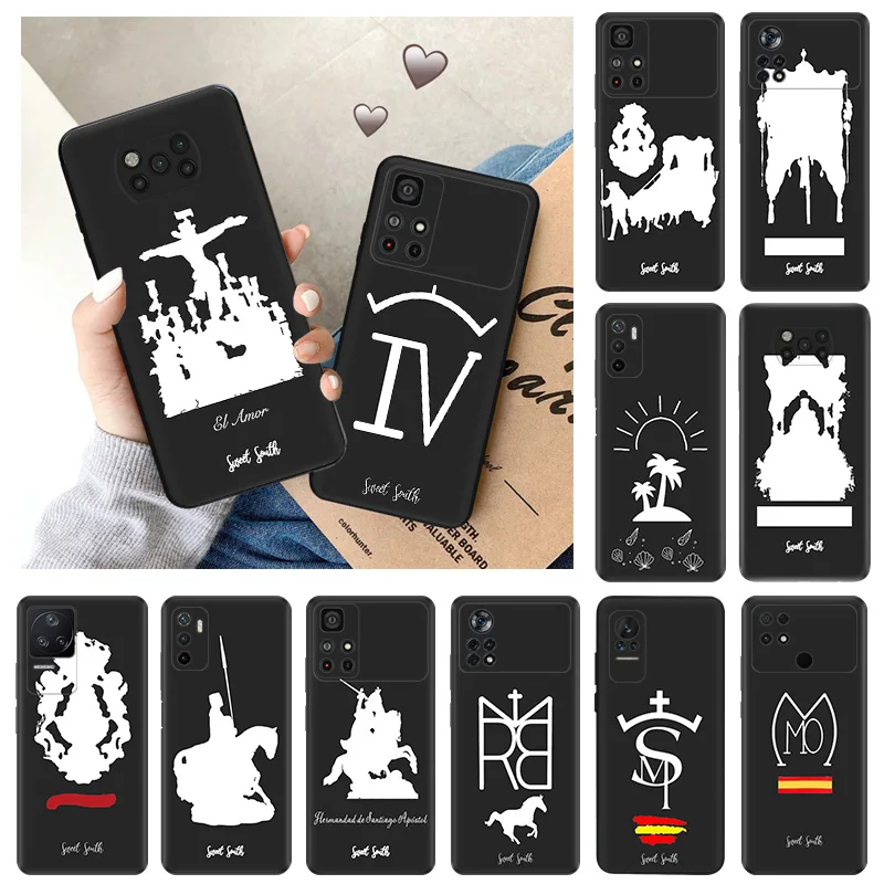 Soft Cases for Xiaomi Mi Poco X4 Pro F3 F4 GT F5 X3 X5 5G M4 M3 M5S C51 C50 C40 M5 Letters Horse Knight Black Phone Case Cover