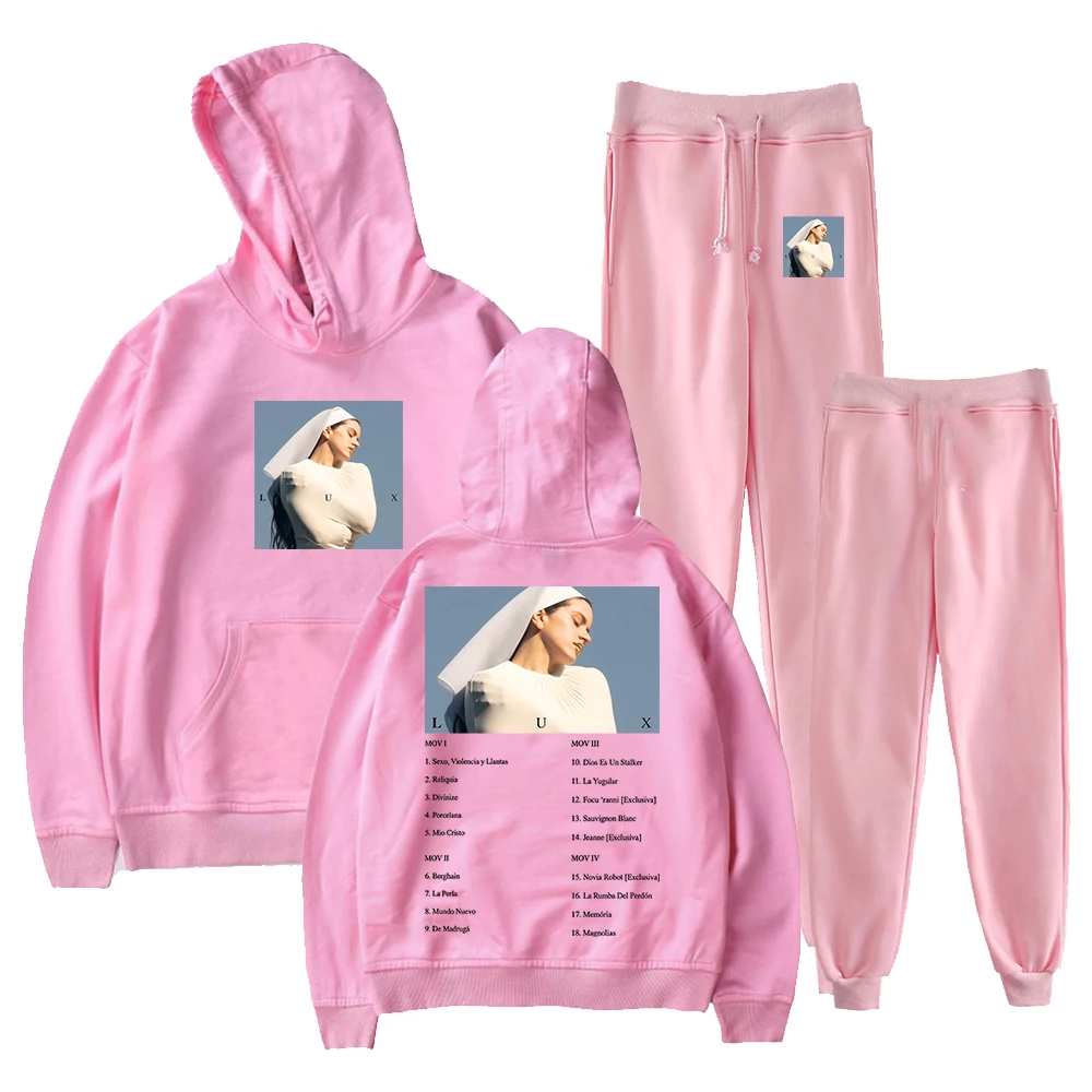 GF Rosalia LUX Álbum Tracklist Merch Hoodies Jogger Calças Conjunto de duas peças Moletons + Calças de moletom Conjuntos de roupas masculinas e femini