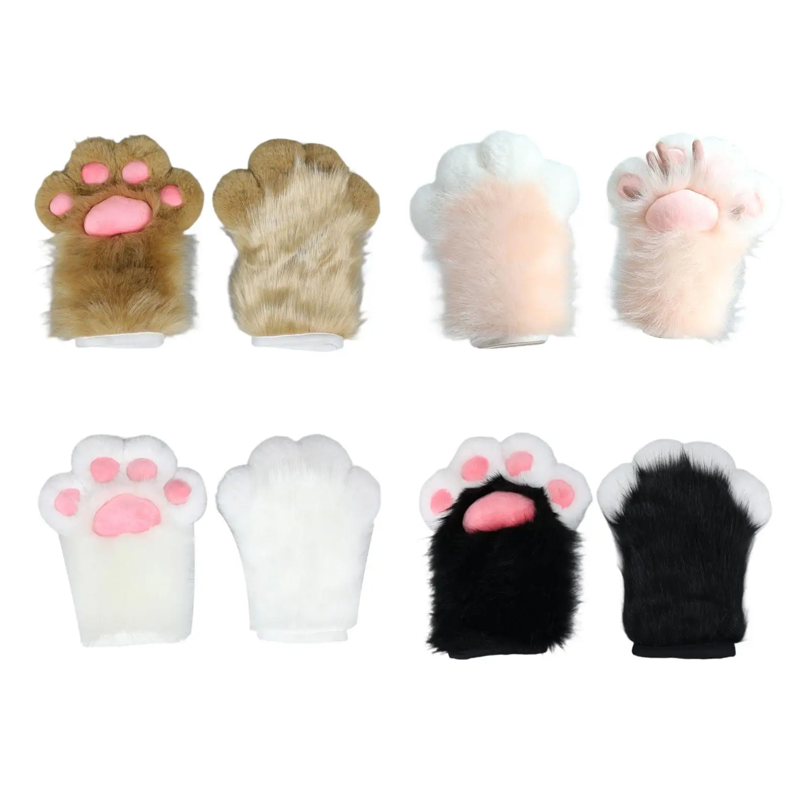 Cat Paws Gloves Handwear Dress up Winter Warm Gloves Animal Claw Kitten Claw Gloves for Club Role Play Carnival Party Masquerade