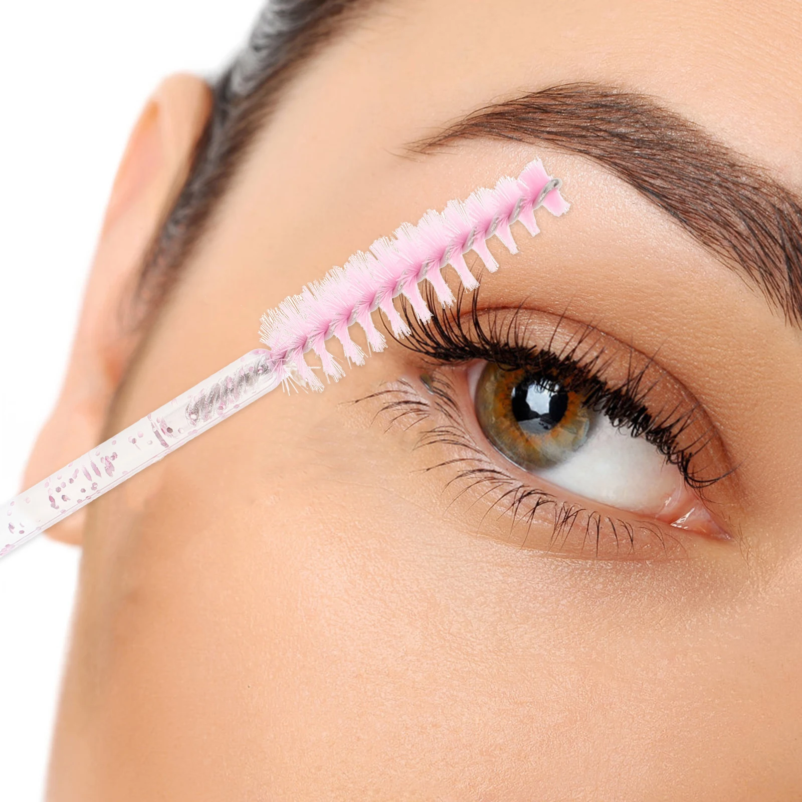 10 pièces Tube Mascara brosse coloré recourbe-cils faux petite femme léger Fiber PP strass maison magasin pinceaux de maquillage