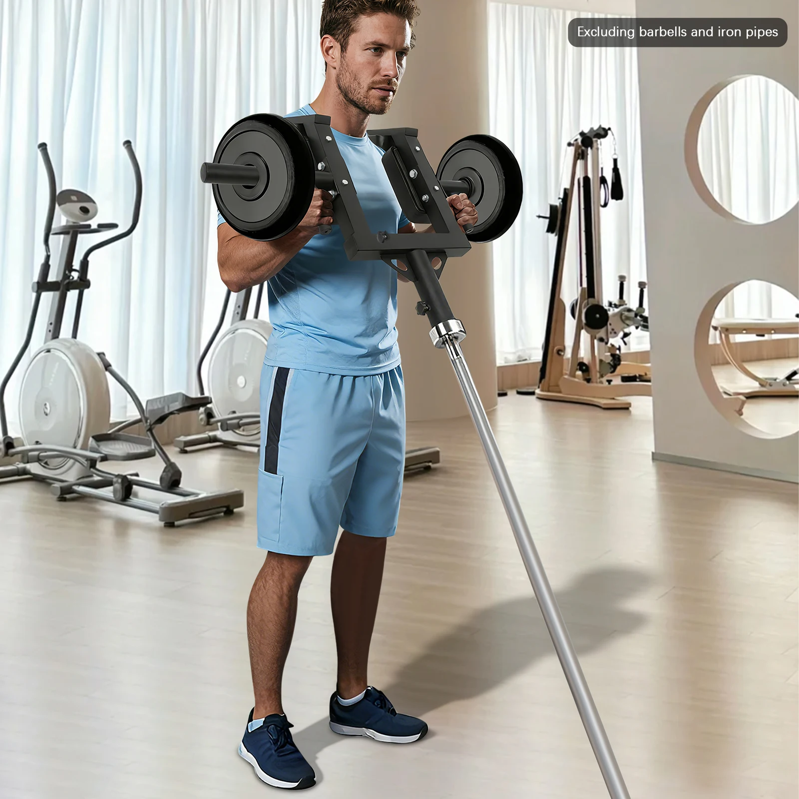 Langhantel-Landmine-Aufsatz mit Schulterpolster, Fitnessgerät für Kniebeugen, Schulterdrücken, Rückenmuskeltraining, Heimfitness