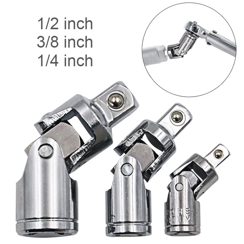 360 Degree Socket Wrench Joint Swivel Knuckle Joint Air Impact Wobble Socket Adapter Hand Tool 1/2 3/8 1/4