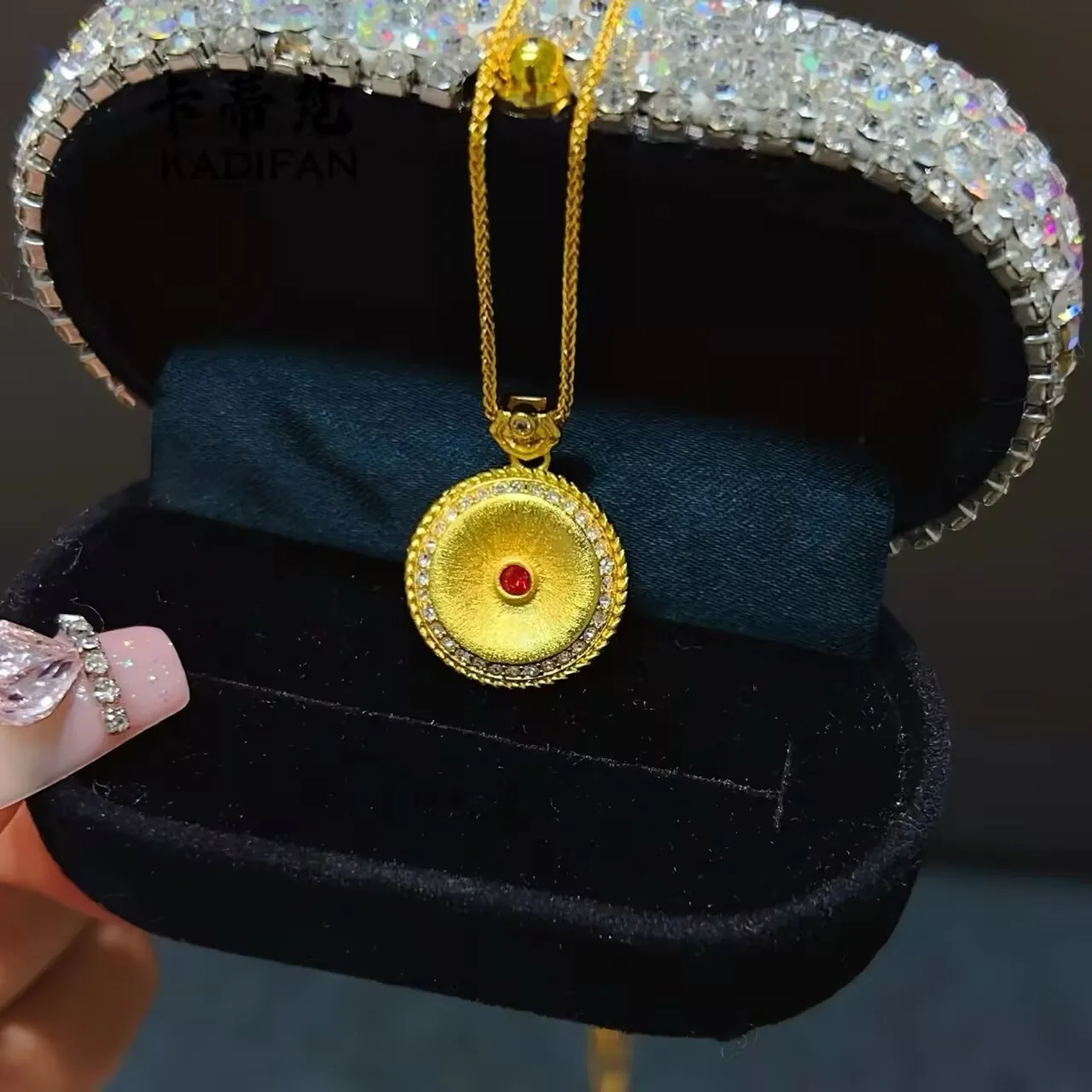 

Золотое женское ожерелье в том же стиле, 9999 пробы, 24K, из настоящего золота, с безопасной застежкой, круглое, в подарок, сексуальное, роскошное украшение