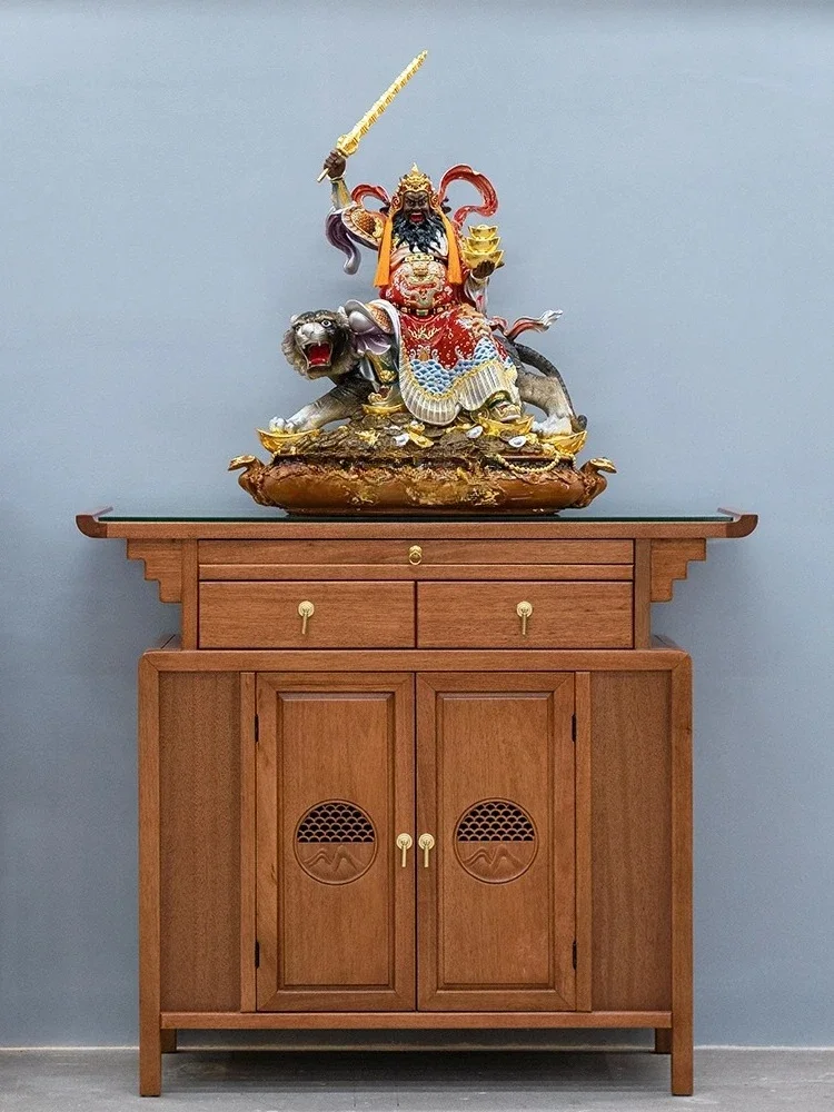 Chinese Style Entrance Solid Wood Altar a Long Narrow Table Wall Zen Console Living Room Buddha Niche Desk