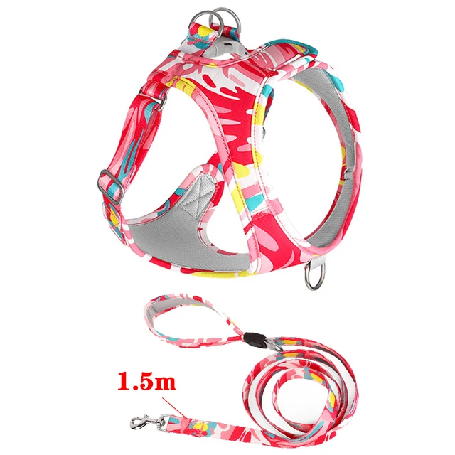 Adjustable Harness And Leash Set For Dogs And Cats Breathable Mesh_voghion.com