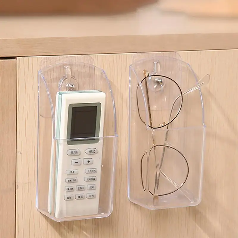 

1PC Air Conditioner Remote Holder Universal Transparent Wall Mounted Box Holder Phone Charging Plastic Bracket Hanging Stand