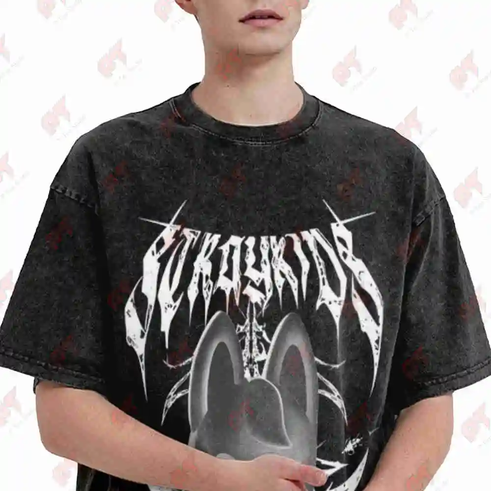 SKZ Oddinary Bangchan Hyunjin Felix Vintage Washed Tee Pure Cotton T-Shirt