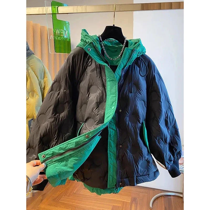 2024 Assorted Colors Down Cotton Jacket Ladies Design Sense High-End Winter Parka Fashion Hooded Korean Female Keep Warm Jacket