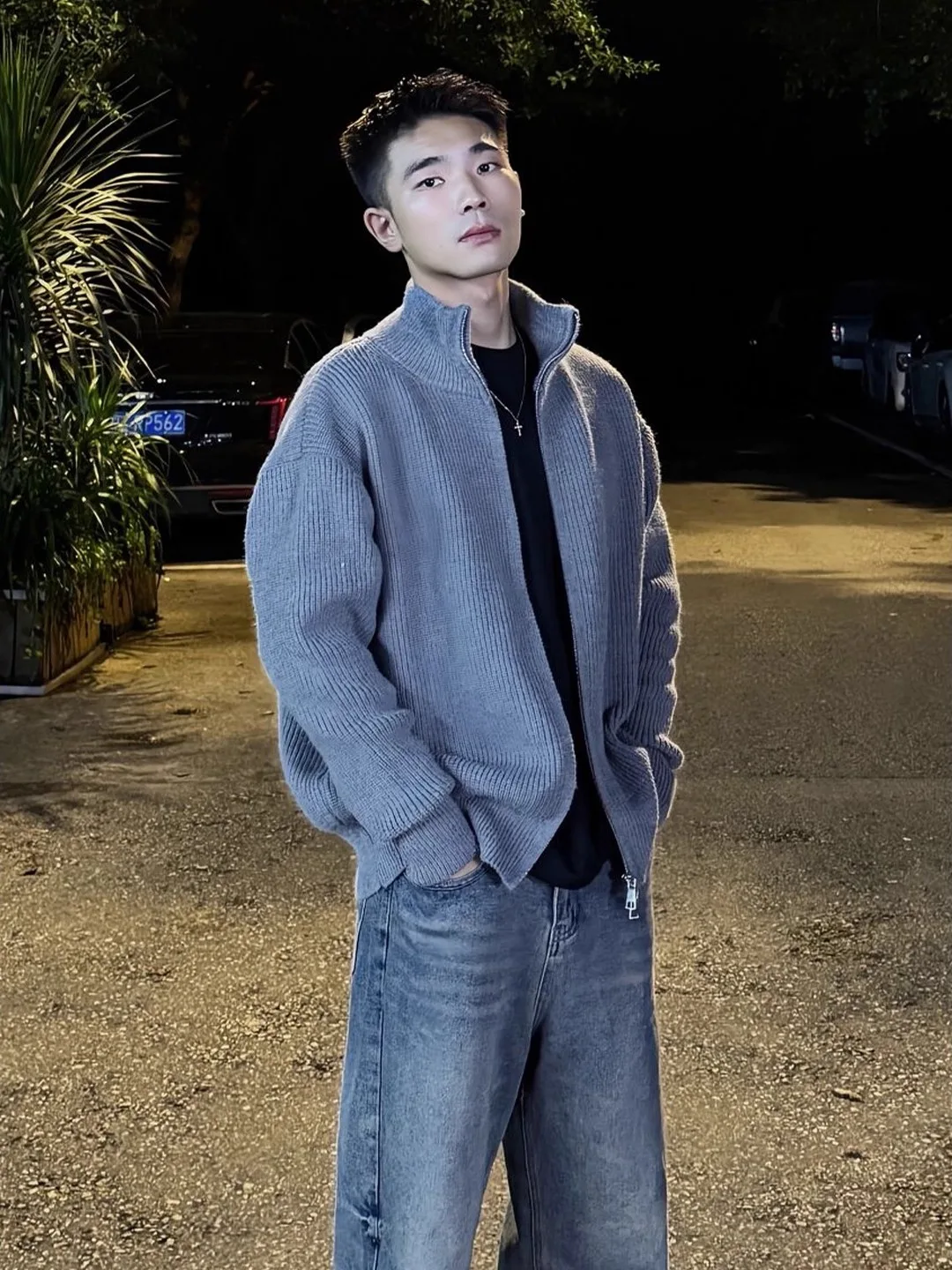 

ey Soft Knitted Open Cardigan Men's Sle Autumn Casual Loose Fit Zipper Closure Warm Comfortable Lazy Sle Knitwear