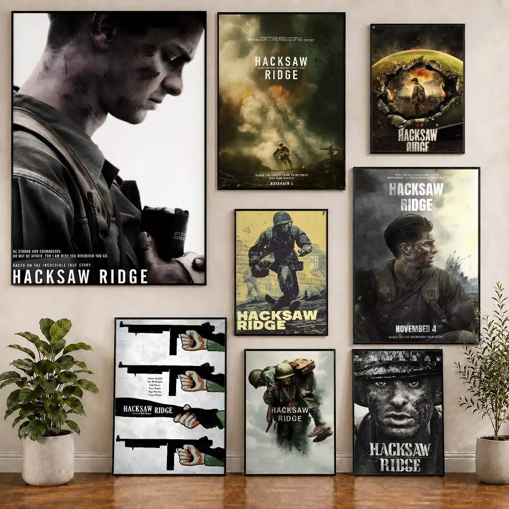 Film Hacksaw Ridge Kriegsdrama Filmplakat PVC HD Selbstklebend Modernes Poster Heim Büro Wohnzimmer Esszimmer Wanddekoration