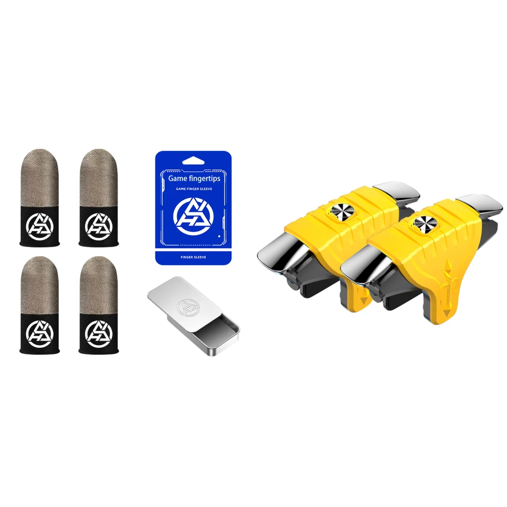 Luminous Fingertips Breathable Game Finger Cots Thumb Glove for PUBG(2 Pair+Box)