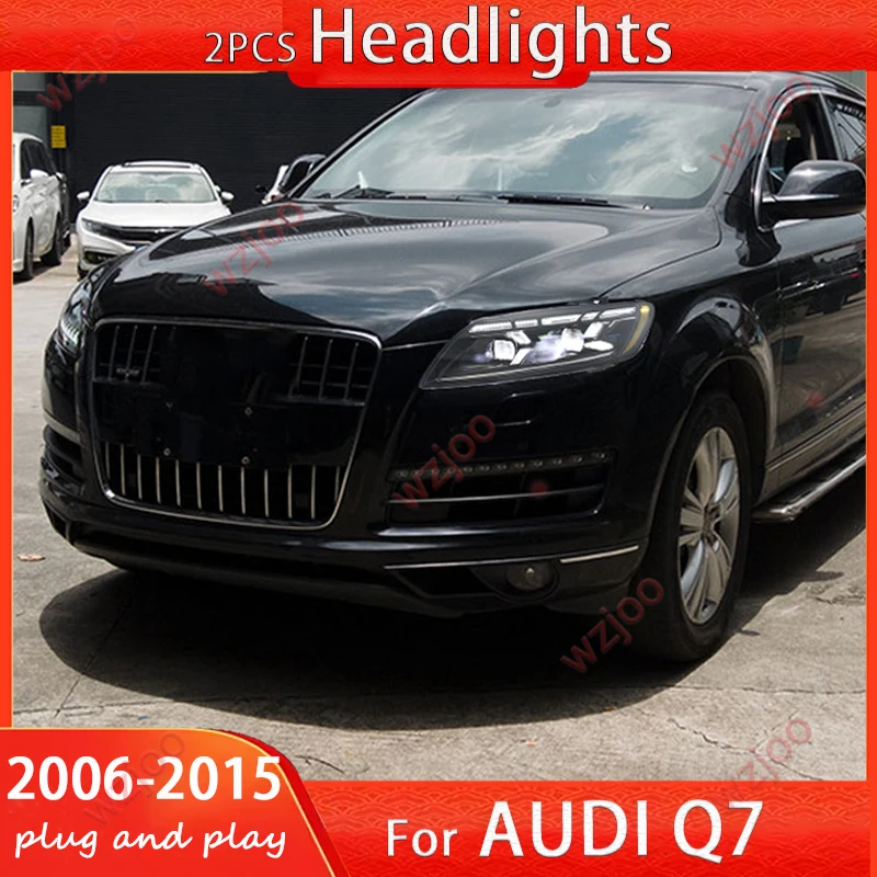 

Автомобильные светодиодные передние фонари для Audi Q7 2006-2015 модификация Q8 светодиодные фары в сборе DRL динамический сигнал автоаксессуары