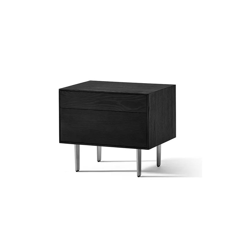 

Gordon retro black bedside table solid wood medieval bedside table Italian minimalist small cabinet P small apartment storage