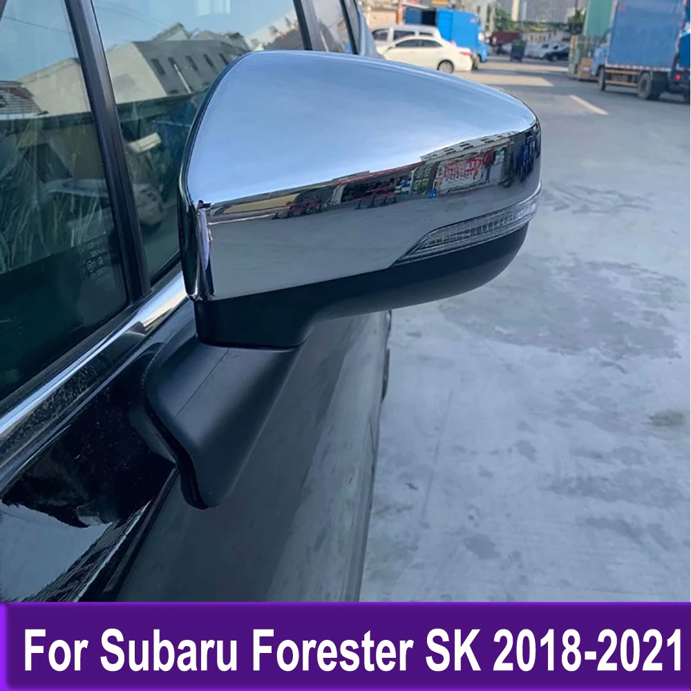 

Side Door Mirror Cover Trim For Subaru Forester SK 2018 2019 2020 2021 Chrome Rearview Mirrors Cap Molding Car Accessories