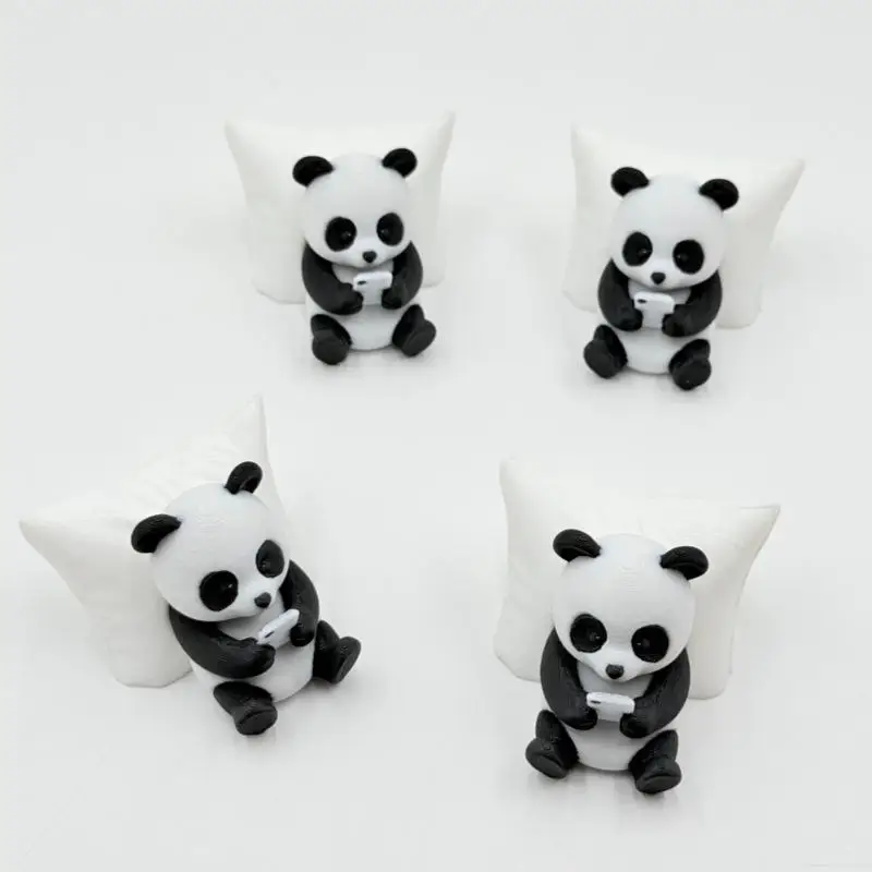 Panda-Skulptur als Dekoration, Schreibtisch- und Bürodekoration, Autodekoration, kreatives Tiermodell, Sammlerfigur, Auto-Ornament. – Detail 6
