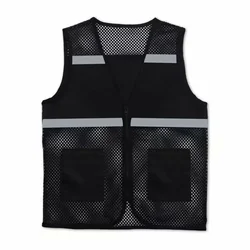 Nueva ropa de trabajo para hombres y mujeres, chaleco, abrigo, chaleco de malla de verano, chaqueta holgada, transpirable, tira reflectante, Tops estampados para exteriores