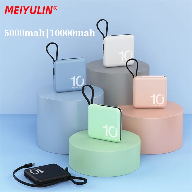 

Mini 10000mah Power Bank Type-C Fast Charger External Spare Battery Portable 5000mAh Small Powerbank for iPhone Xiaomi Samsung