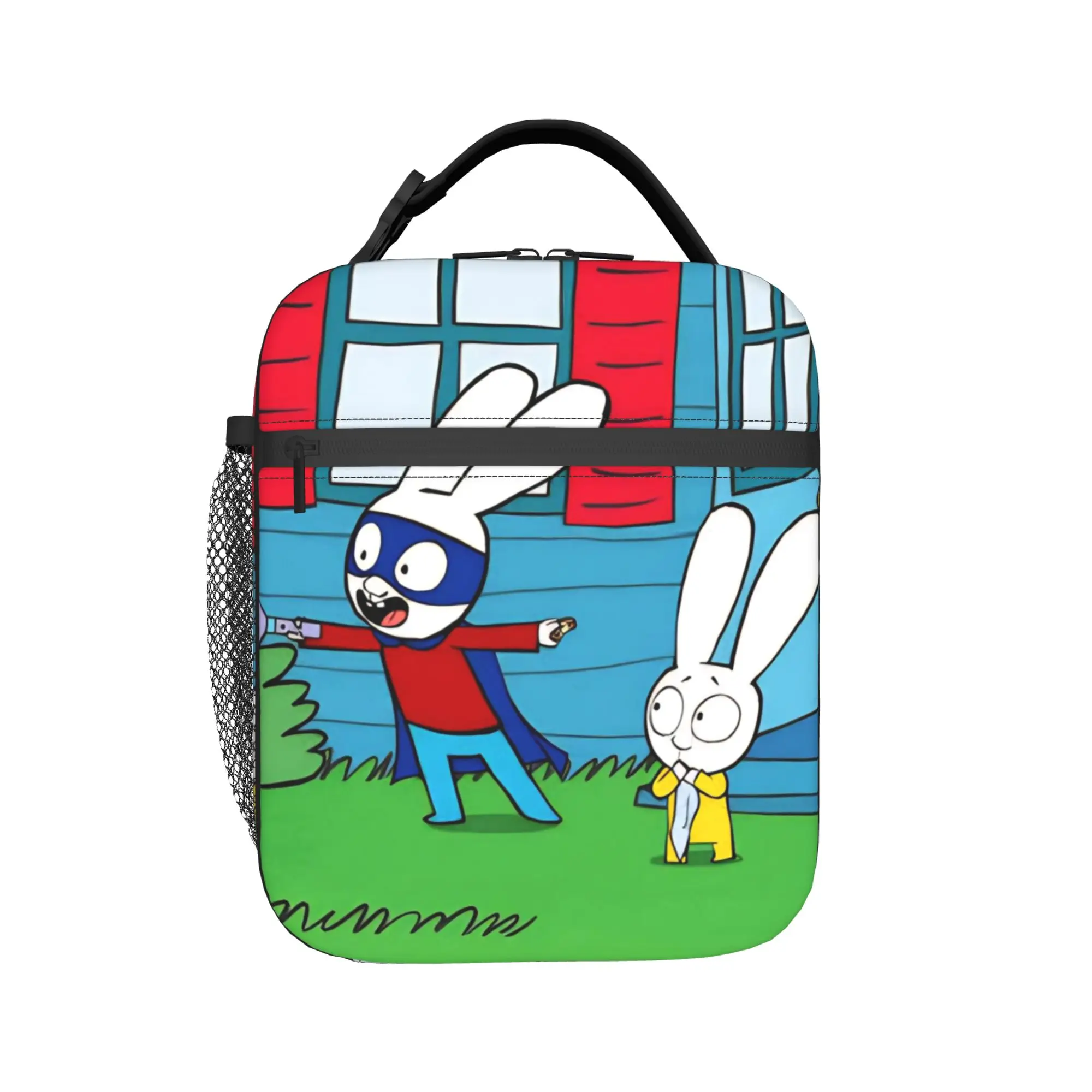 Cartoons Simons Super Rabbit Insulated Lunch Bags Cooler Bag Reusable,Meal Container  High Capacity Tote Lunch Box Men Women