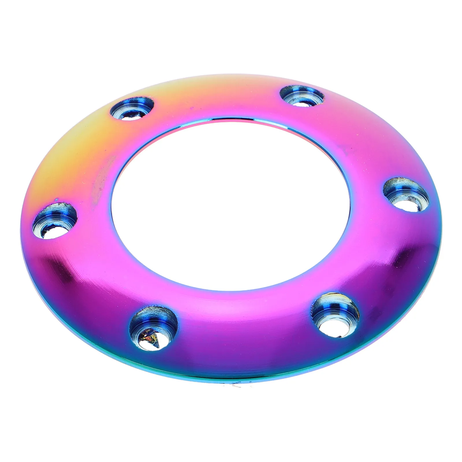 Universal Steering Wheel Horn Button Cover Colorful Alloy Center Ring Car Steering Wheel Adapter Spacer Ring Easy Installation view 3