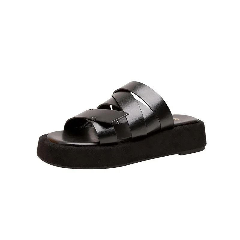 

Comfortable women's slippers fashionable women's shoes casual thick soled sandals 91