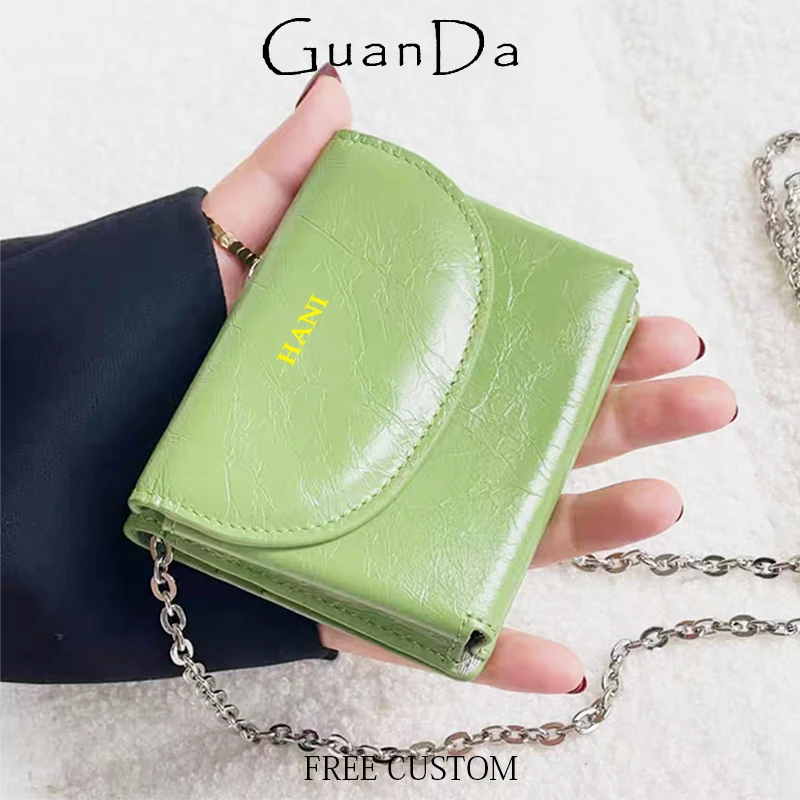 Custom Letters Chain Cross-body Bag Luxury Design Korean Mini Girls Lipstick Bag Personalized Woman Fashion Card Wallet Purse