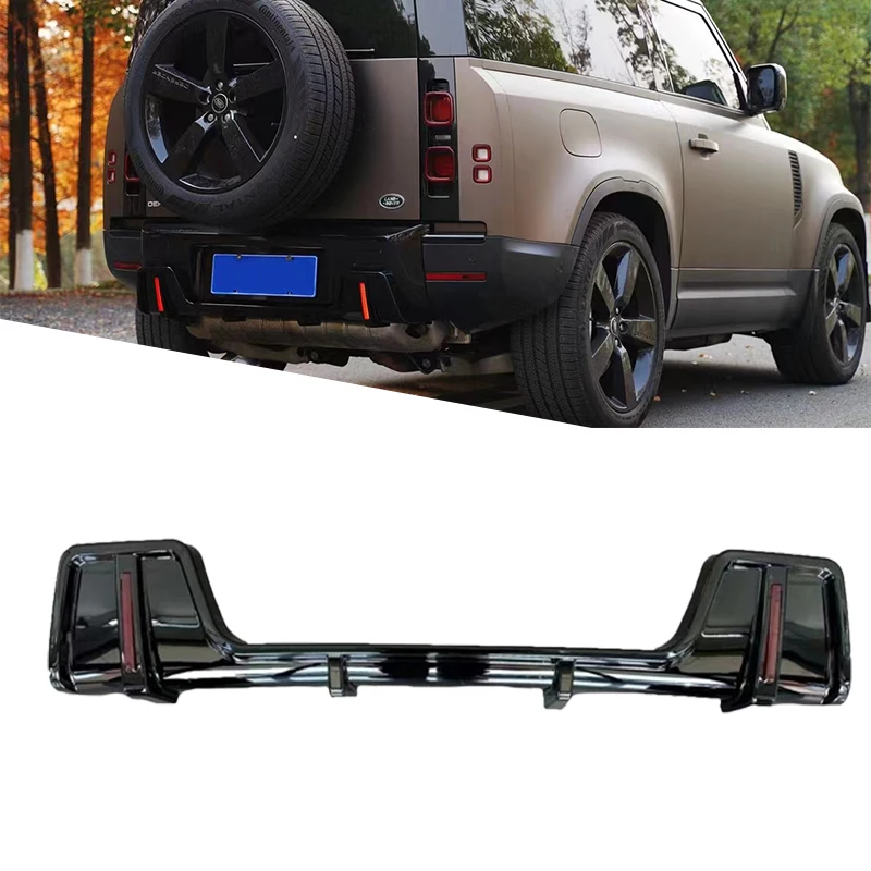 High Quality Bumper For Land Rover Defender 90 110 2020+ Rock Style Rear Diffuser With LED