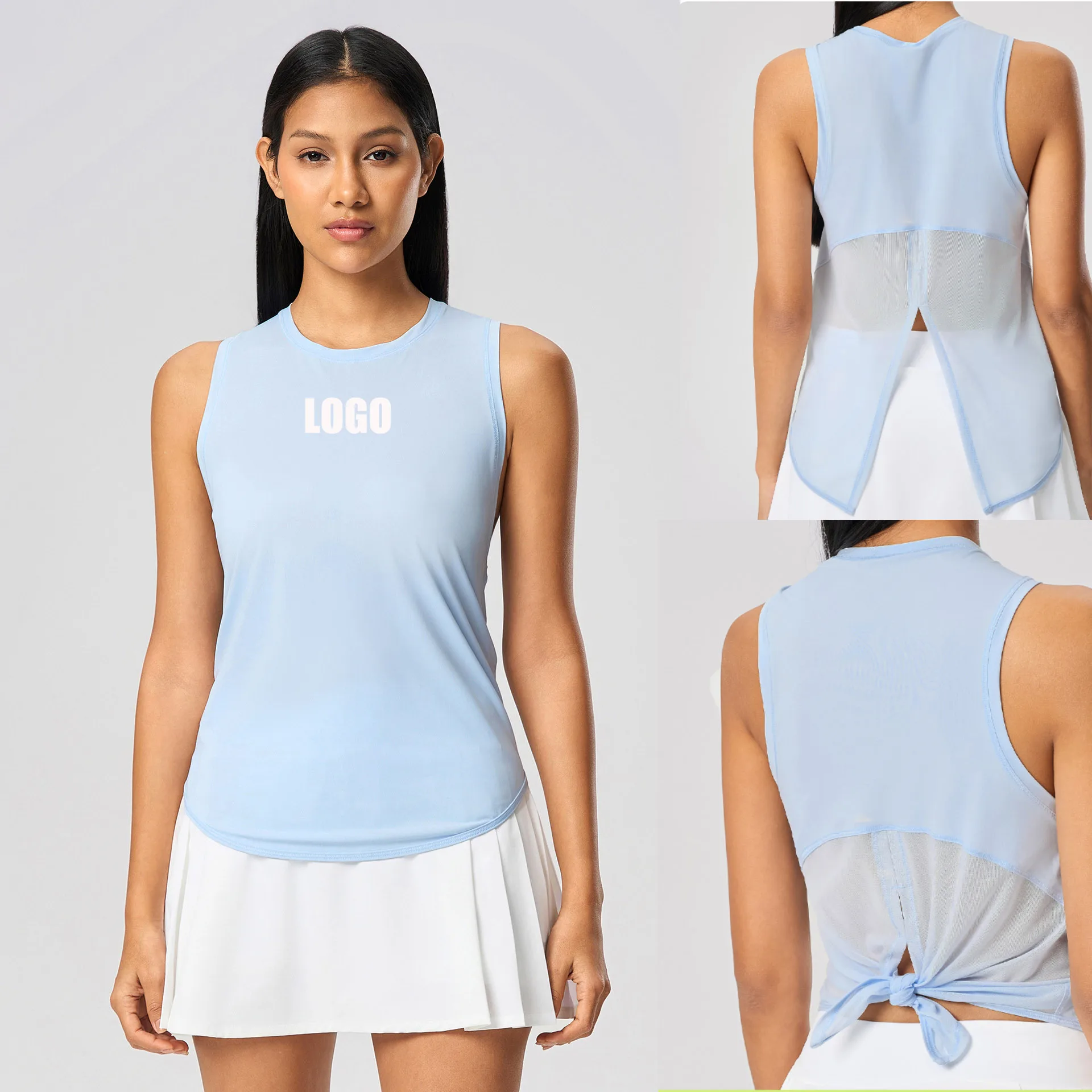

Custom LOGO women's new yoga vest T-shirt fitness sports sleeveless blouse quick-drying loose yoga top