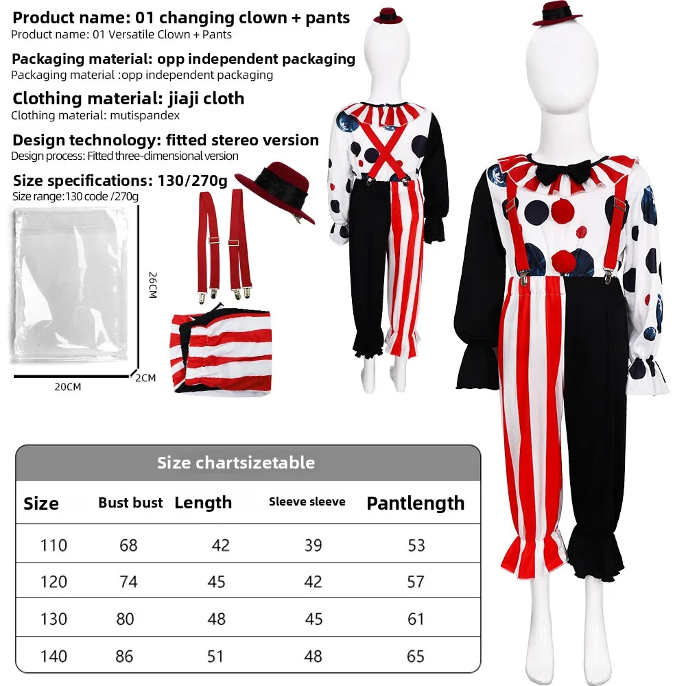 Terrifier 2 Art The Clown Cosplay Halloween Costume Mask Bloody Joker Suit Kids Adult Party Disguise Role Play Jumpsuit Outfit