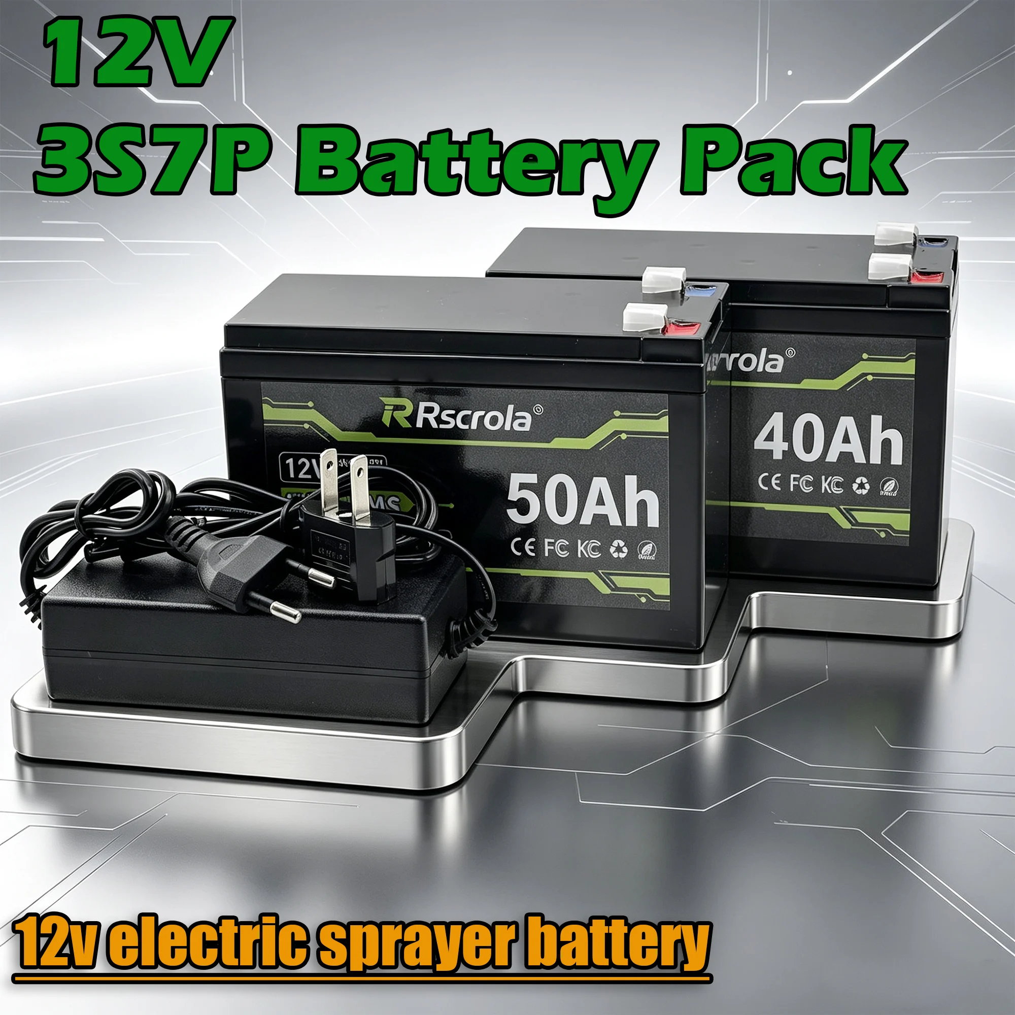 

12V Li-ion Battery Pack 50Ah/40Ah/30Ah+ 18650 Battery Pack Long-lasting for Sprayer,Children's Toy Car,Scale,Solar Energy