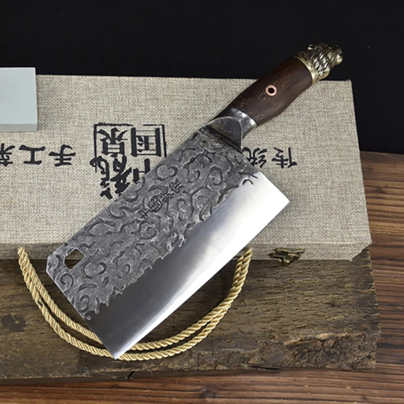 

Handmade Forged Knife Sharp Chopper Machete Chef Cleaver Slicing Longquan Kitchen Knife Bone Meat And Poultry Tools Wood Handle