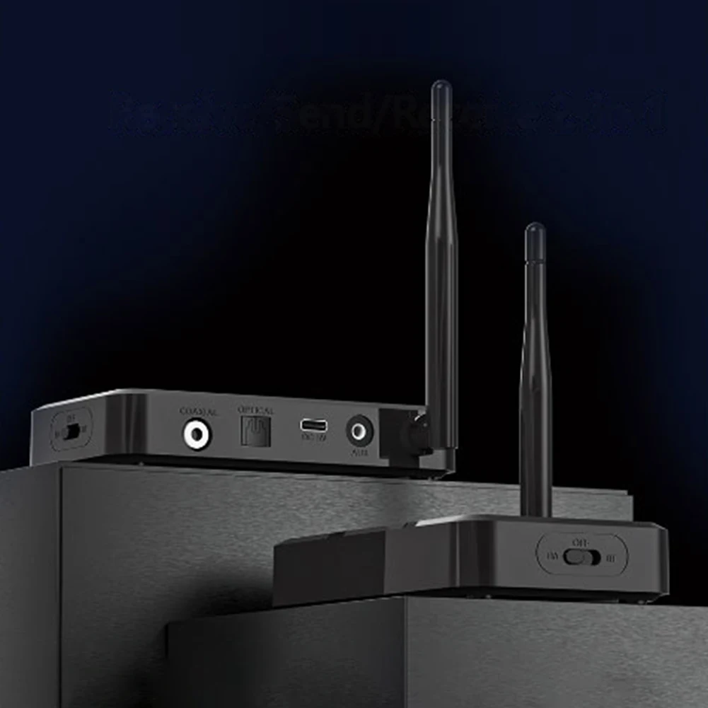 LE Wireless Audio Music Transmitter Adapter with USB/AUX/Opt/Coax Bluetooth-Compatible 5.3 Home Stereo Audio Transmitter Adapter